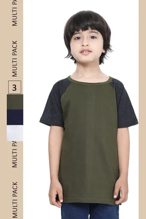 IndiWeaves Boys Pack Of 3 Pure Cotton T-shirts