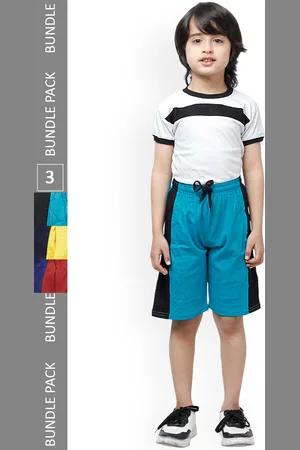 IndiWeaves Boys Pack Of 3 High-Rise Side Striped Pure Cotton Shorts