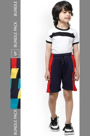 IndiWeaves Boys Pack Of 5 Striped Pure Cotton Shorts