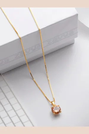 Zavya Women Sterling Silver Gold-Plated Pendant With Chain