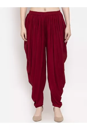 Clora Creation Women Maroon Solid Dhoti Salwar