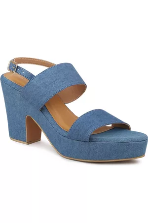 Inc 5 Open Toe Platform Heels With Backstrap