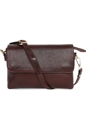 Teakwood Leathers Textured Leather Structured Sling Bag