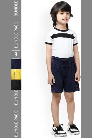 IndiWeaves Boys Pack of 3 High-Rise Pure Cotton Shorts