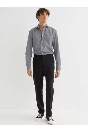 H&M Men Black Solid Regular Fit Suit trousers
