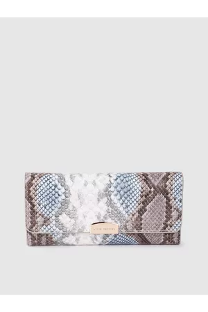 Lino Perros Women Snake Skin Textured Three Fold Wallet