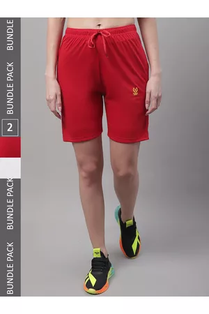 VIMAL JONNEY Women Pack Of 2 Mid-Rise Cotton Sports Shorts