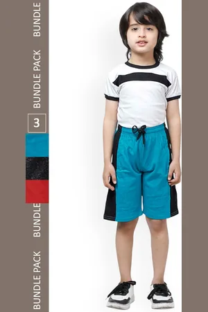 IndiWeaves Boys Pack Of 3 Mid-Rise Pure Cotton Shorts