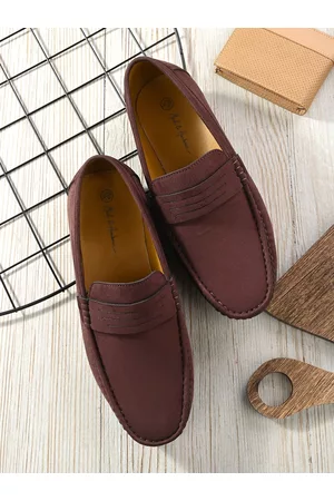 Mast & Harbour Men Brown Lightweight Comfort Insole Penny Loafers