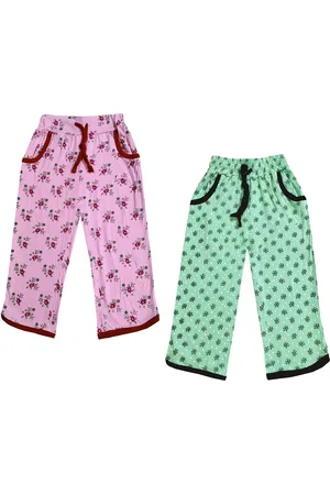 IndiWeaves Girls Pack of 2 Mid-Rise Cotton Printed Capris