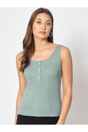 CHARMGAL Scoop Neck Sleeveless Fitted Eco Liva Modal Top