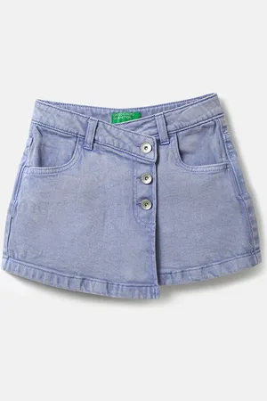 Benetton Girls Pure Cotton Straight Mini Skirt