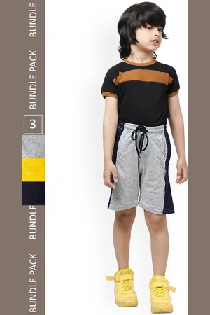 IndiWeaves Boys Pack Of 3 High-Rise Pure Cotton Casual Shorts