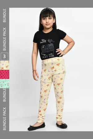 BAESD Girls Pack of 3 Printed Pure Cotton Leggings