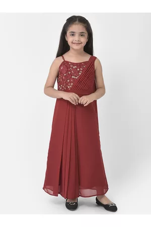 Eavan Girls Embroidered Georgette Maxi Dress