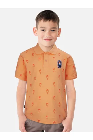 Gini and Jony Boys Conversational Printed Polo Collar Cotton T-shirt
