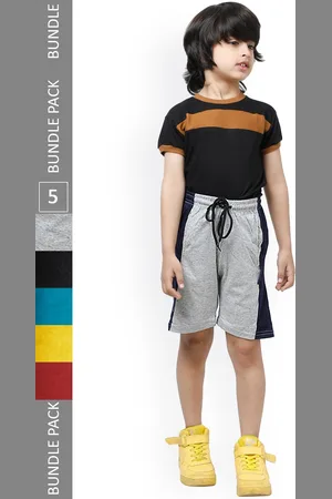 IndiWeaves Boys Pack Of 5 High-Rise Casual Shorts
