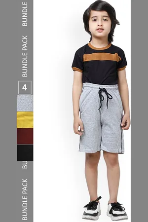 IndiWeaves Boys Pack Of 4 Printed High-Rise Pure Cotton Shorts