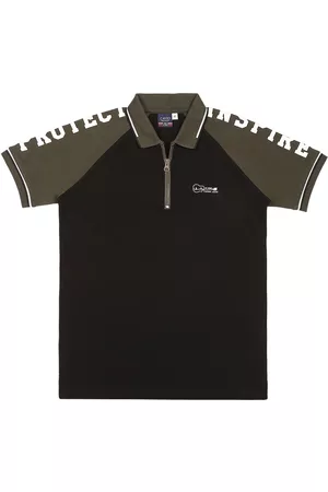CAVIO Boys Polo Collar Raglan Sleeves Cotton T-shirt