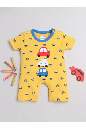 BUMZEE Infant Boys Printed Pure Cotton Rompers
