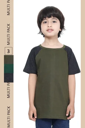 IndiWeaves Boys Pack Of 3 Pure Cotton T-shirts