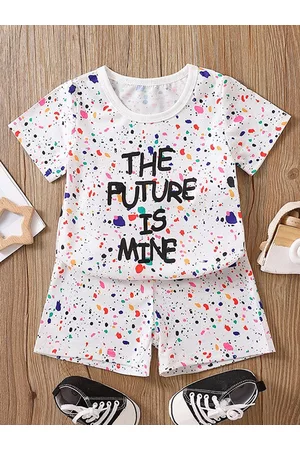Googo Gaaga Boys Printed Pure Cotton Top with Shorts