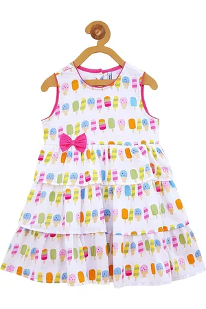 Campana Infant Girls Conversational Printed Tiered Cotton A-Line Dress