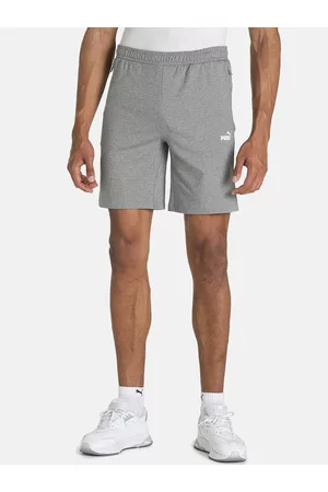 PUMA Men Grey Solid Jersey Shorts