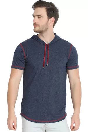GLITO Men Cotton Hooded T-shirt