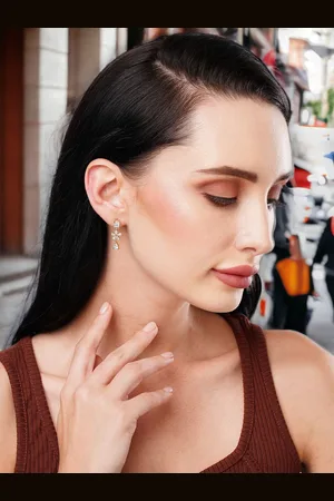 HOT AND BOLD Gold-Plated Teardrop Shaped Drop Earrings
