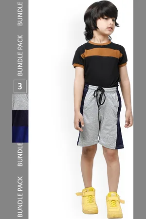 IndiWeaves Boys Pack Of 3 High-Rise Pure Cotton Casual Shorts