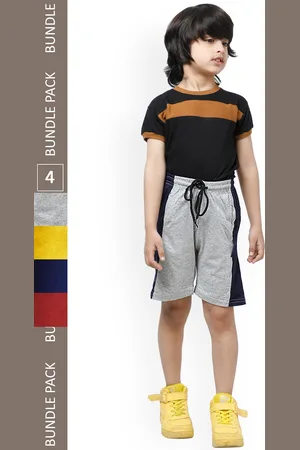 IndiWeaves Boys Pack of 4 Pure Cotton Shorts