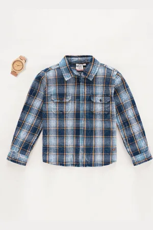 Ed-a-Mamma Boys Tartan Checked Cotton Casual Shirt