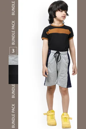 IndiWeaves Boys Pack Of 3 Striped Pure High-Rise Pure Cotton Shorts