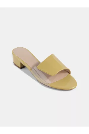 LEMON & PEPPER Colourblocked Open Toe Block Heels
