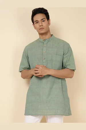 Fabindia Band Collar Pure Cotton Short Kurta