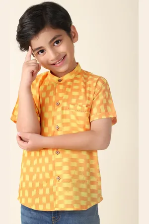 Fabindia Boys Geometric Printed Casual Cotton Shirt