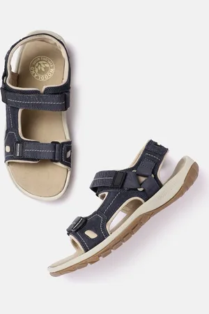 Woodland Men Suede Brand Logo Textured Comfort Sandals