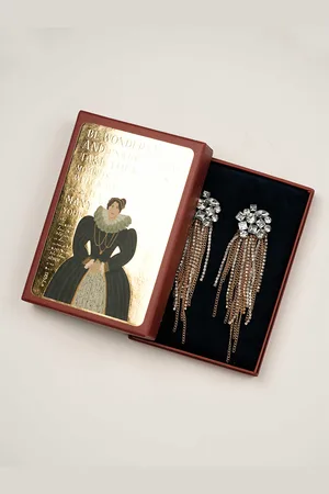 Theater Gold-Plated Rhinestone Contemporary Drop Earrings
