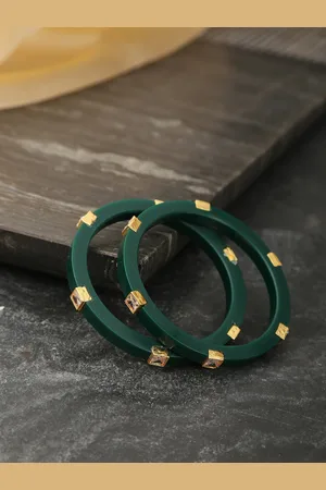 Amoli Concepts Set Of 2 Artificial Stone-Studded Bangles