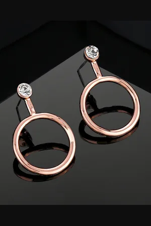 ESTELE Rose Gold-Plated Circular Drop Earrings