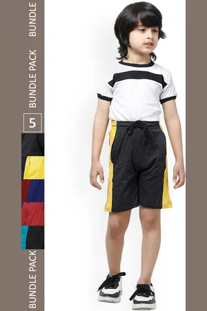 IndiWeaves Boys Pack Of 5 Striped Pure Cotton Shorts
