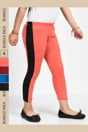 IndiWeaves Girls Pack Of 4 Pure Cotton Capris