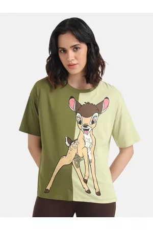 Kazo Bambi Printed Drop-Shoulder Sleeves Disney T-shirt