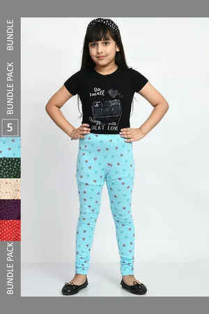 BAESD Girls Pack Of 5 Printed Pure Cotton Leggings
