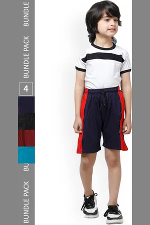 IndiWeaves Boys Pack Of 4 Striped High-Rise Pure Cotton Shorts