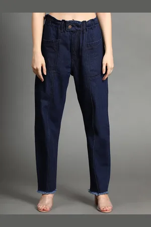 AngelFab Women Jean Straight Fit High-Rise Clean Look Jeans