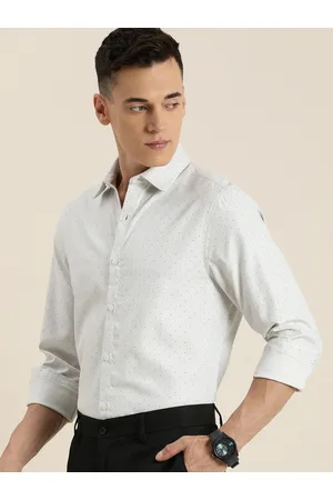 Invictus Men Off White Printed Long Sleeve Casual Shirt