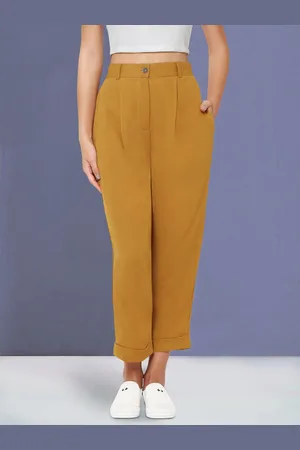 Relaxed fit high store waist mustard jeans