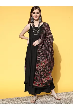 InWeave Sleeveless Anarkali Kurta & Palazzos With Dupatta